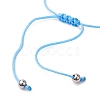 3Pcs 3 Styles Synthetic Turquoise & Natural Magnesite Braided Starfish & Tortoise & Shell Shape Beaded Bracelets for Women BJEW-JB10200-5