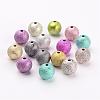 Mixed Color Round Spray Painted Acrylic Beads X-PB24P9286-2