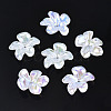 5-Petal Electroplate Acrylic Bead Caps PACR-T014-01-1