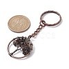 Brass Wire Wrapped Natural & Synthetic Mixed Stone Pendant Keychain KEYC-JKC00655-3