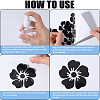 Gorgecraft 4 Sheets 2 Colors Flower PVC Waterproof Car Stickers DIY-GF0008-94A-5