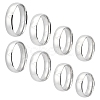 Unicraftale 8Pcs 8 Style 304 Stainless Steel Plain Simple Flat Band Rings for Men Women STAS-UN0031-66-1