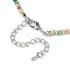 Faceted Rondelle Glass Beaded Necklace for Women NJEW-M208-01F-5