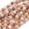 Round Natural Moonstone and Sunstone Beads Strands G-F222-03-8mm-1