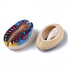 Printed Natural Cowrie Shell Beads SSHEL-R047-01-D04-3