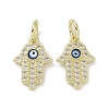 Real 18K Gold Plated Brass Micro Pave Cubic Zirconia Pendants KK-L209-065G-02-1