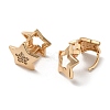 Brass Cubic Zirconia Star Hoop Earrings for Women EJEW-M238-01KCG-2