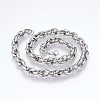 Men's 304 Stainless Steel Rope Chain Necklaces NJEW-P218-11P-1
