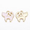 Alloy Enamel Kitten Charms X-PALLOY-P118-17-2