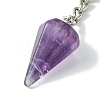 Natural Amethyst Cone Pendant Keychain G-Z033-01S-P-2