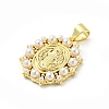 Brass with ABS Plastic Imitation Pearl Pendants FIND-Z023-04C-2