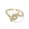 Rack Plating Brass Micro Pave Cubic Zirconia Open Cuff Rings RJEW-K257-41G-2