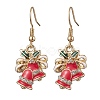 Christmas Theme Alloy Rhinestone Dangle Earrings EJEW-JE05830-04-1