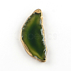 Golden Plated Dyed Natural Agate Gemstone Pendants G-R301-02-3