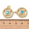 Copper Cash Brass Micro Pave Cubic Zirconia with Synthetic Opal Pendants KK-D096-08G-01-3