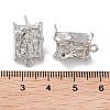 Brass Micro Pave Cubic Zirconia Stud Earring Findings KK-E107-14P-3