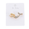 Crystal Rhinestone Mermaid Brooch with Imitation Pearl JEWB-N007-025LG-FF-5