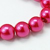 Pearlized Glass Pearl Round Beads Strand X-HY-8D-B17-1