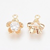 Brass Micro Pave Cubic Zirconia Charms KK-F759-11G-NF-2