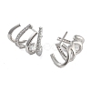 Rack Plating Claw Brass Clip-on Earrings EJEW-N055-43P-RS-2