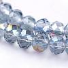 Half Plated Faceted Rondelle Electroplate Glass Beads Strands X-EGLA-D020-3x2mm-18-3