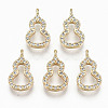 Brass Micro Pave Clear Cubic Zirconia Charms RJEW-T063-56G-NF-1