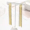 Cubic Zirconia Chains Tassel Earrings EJEW-P236-03G-3