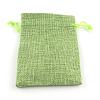 Polyester Imitation Burlap Packing Pouches Drawstring Bags X-ABAG-R005-18x13-02-1