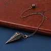 Rack Plating Brass Cone Dowsing Pendulum Pendants AJEW-G064-01-2