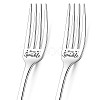 Globleland Word Pattern 304 Stainless Steel Fork AJEW-GL0001-17G-1