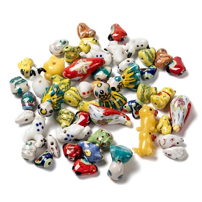 Mixed Animal Handmade Porcelain Beads PORC-L027-03-1