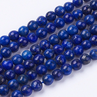 Dyed Natural Lapis Lazuli Bead Strands X-G-R173-6mm-01-1