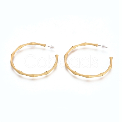 Semicircular Brass Stud Earrings EJEW-E196-15MG-1