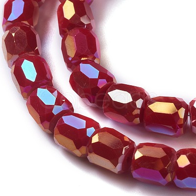 Electroplate Opaque Glass Beads GLAA-F108-10A-02-1