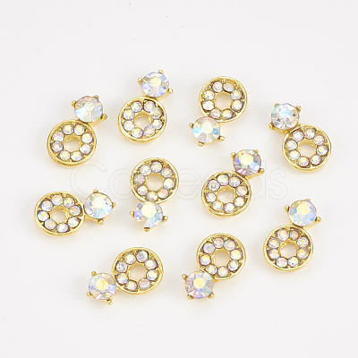 Alloy Rhinestone Cabochons MRMJ-T013-04B-1