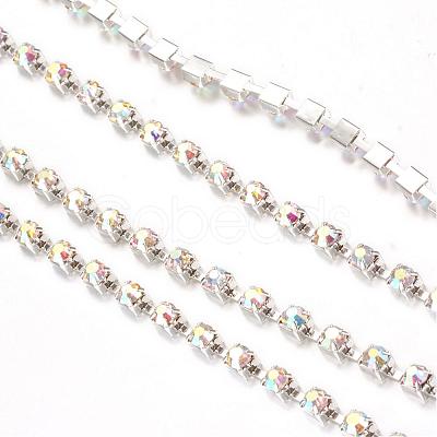 Brass Rhinestone Strass Chains CHC-T002-SS10-02S-1