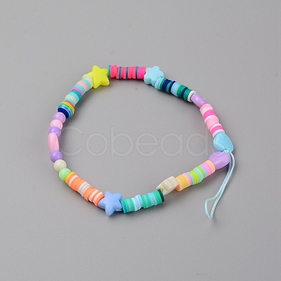 Polymer Clay Heishi Beaded Mobile Straps HJEW-WH0011-42-1