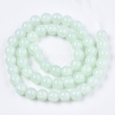 Imitation Jade Glass Beads GLAA-S192-001E-1