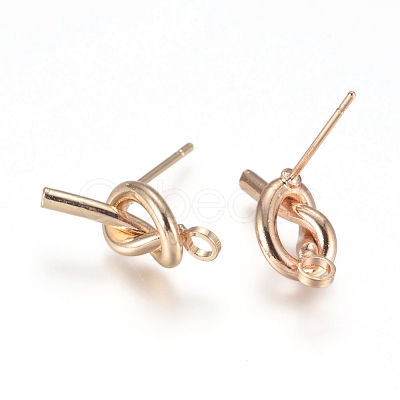 Rack Plating Brass Stud Earring Findings KK-L198-006LG-1