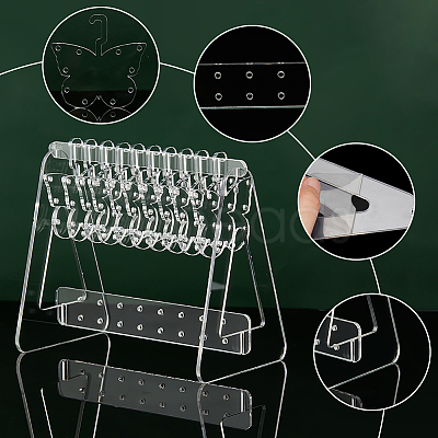 PandaHall Elite 1 Set Transparent Acrylic Earring Display Stands EDIS-PH0001-54A-1