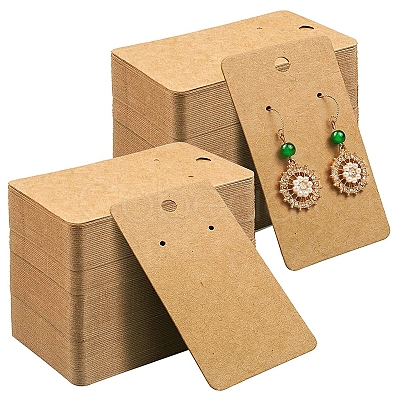 Kraft Paper Single Earring Display Cards with Hanging Hole X-PW-WG89837-03-1