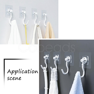 Cheriswelry 6Pcs 3 Color Plastic Rotate Hook Hangers AJEW-SW0001-05-1