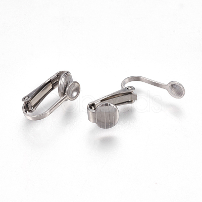 Tarnish Resistant 304 Stainless Steel Clip-on Earring Findings STAS-E453-02P-1