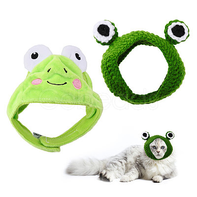 CHGCRAFT 2Pcs 2 Style Acrylic Fiber Crochet Pet Headwear AJEW-CA0003-87-1