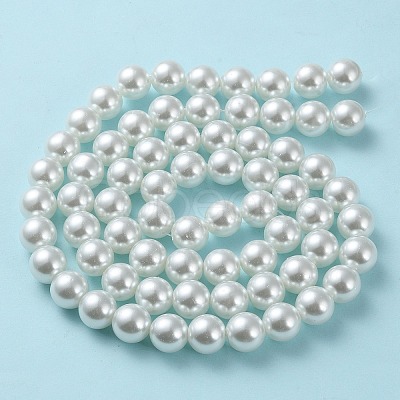 Baking Painted Pearlized Glass Pearl Round Bead Strands HY-Q003-12mm-01-1