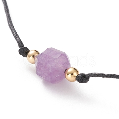 Faceted Natural Dyed Amethyst Pendant Necklaces NJEW-JN03230-03-1