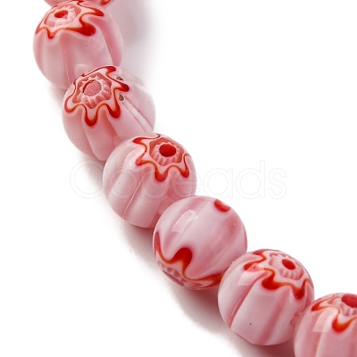 Handmade Millefiori Lampwork Beads Strands LAMP-G164-05C-1