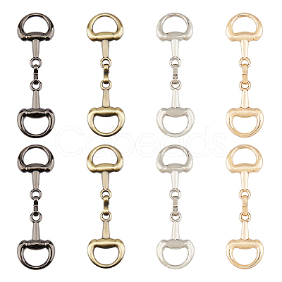 SUPERFINDINGS 8Pcs 4 Colors Alloy D Ring Snaffle Bit Buckles FIND-FH0008-51-1