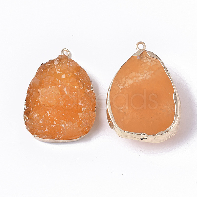 Druzy Resin Pendants RESI-S383-019-1