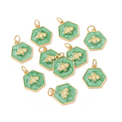 Rack Plating Brass Enamel Pendants X-KK-H431-10G-1